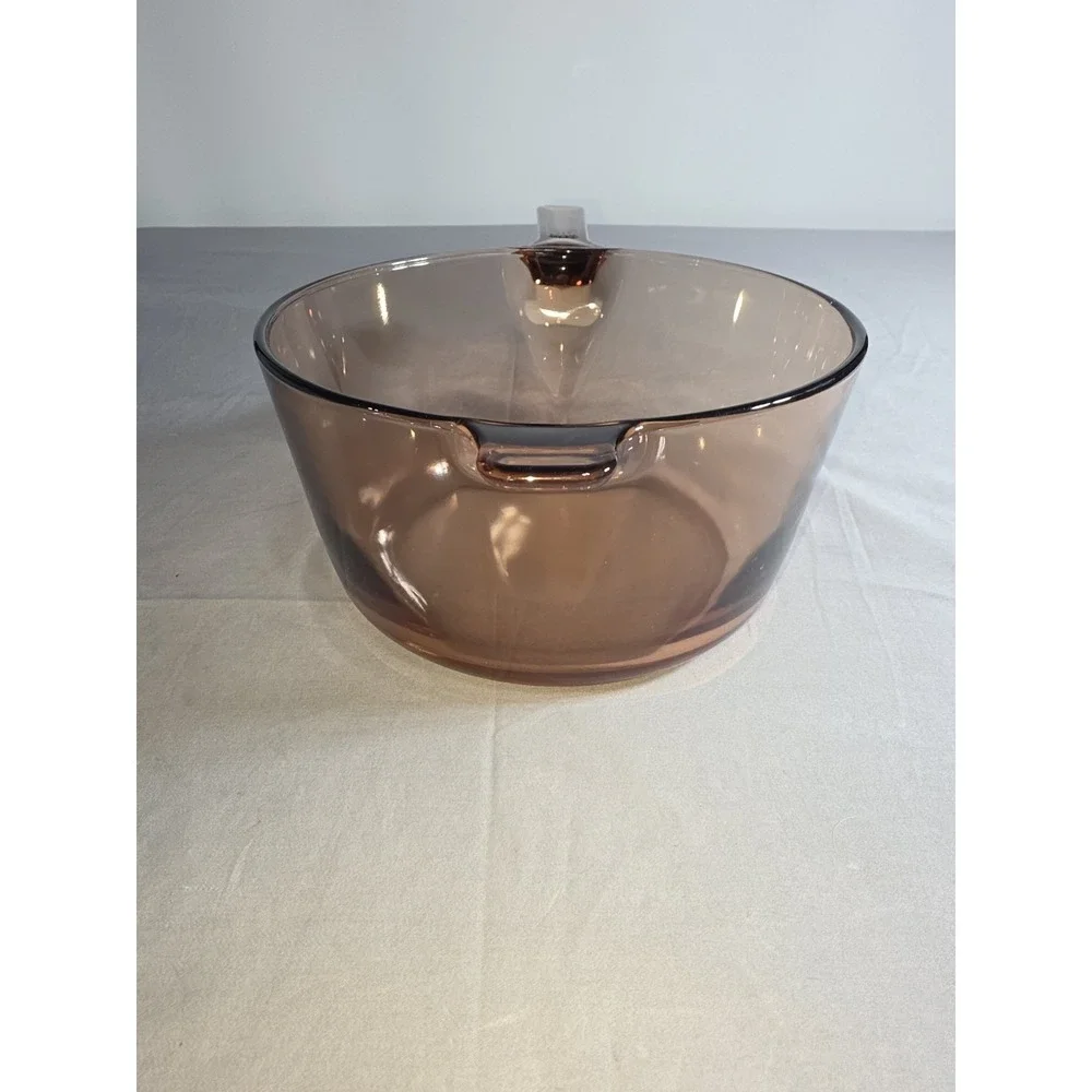 Vision Corning Ware FRANCE 2.5 L Amber Glass Pot Saucepan Vtg Z